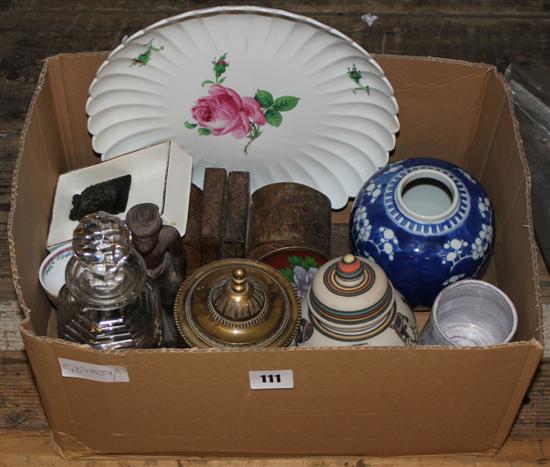 Meissen plate, Oriental ceramics, glass etc